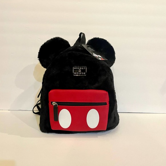 NFS. RARE NWT Plush Fur Mickey Mouse backpack. Disney BioWorld. - Picture 1 of 10